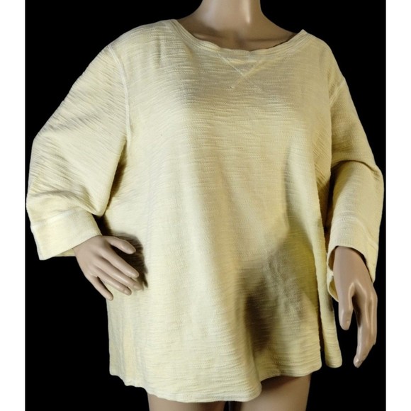 Hot Topic Sweatshirt Size 2X Crew Neck Boxy Fit Yellow 3/4 Sleeve Cotton Casual - Picture 1 of 11